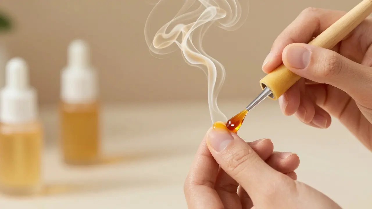 Dabbing von CBD-Wachs mit Terpenen-Dampf