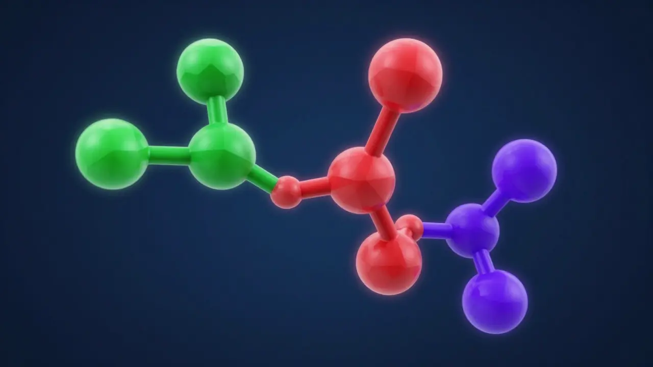 Abstrakte 3D-Visualisierung von Cannabinoid-Molekülen.