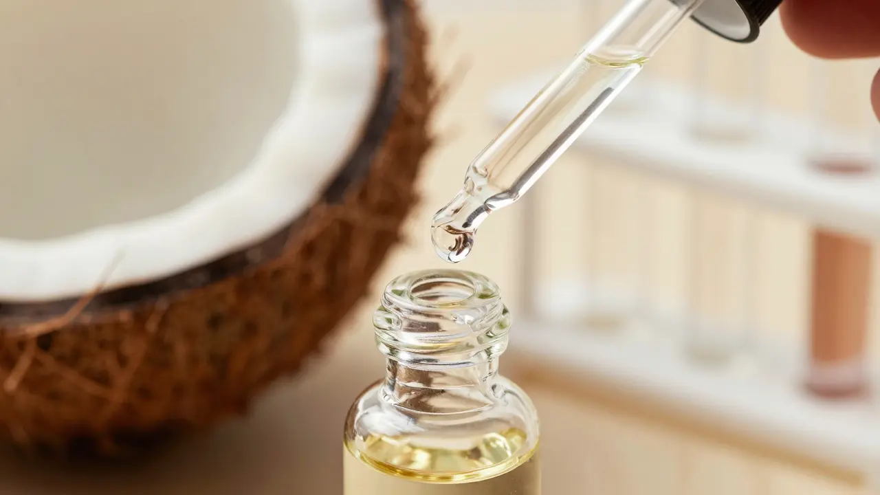 Makroaufnahme von sicherem CBD-Vape-Liquid in einem Tank