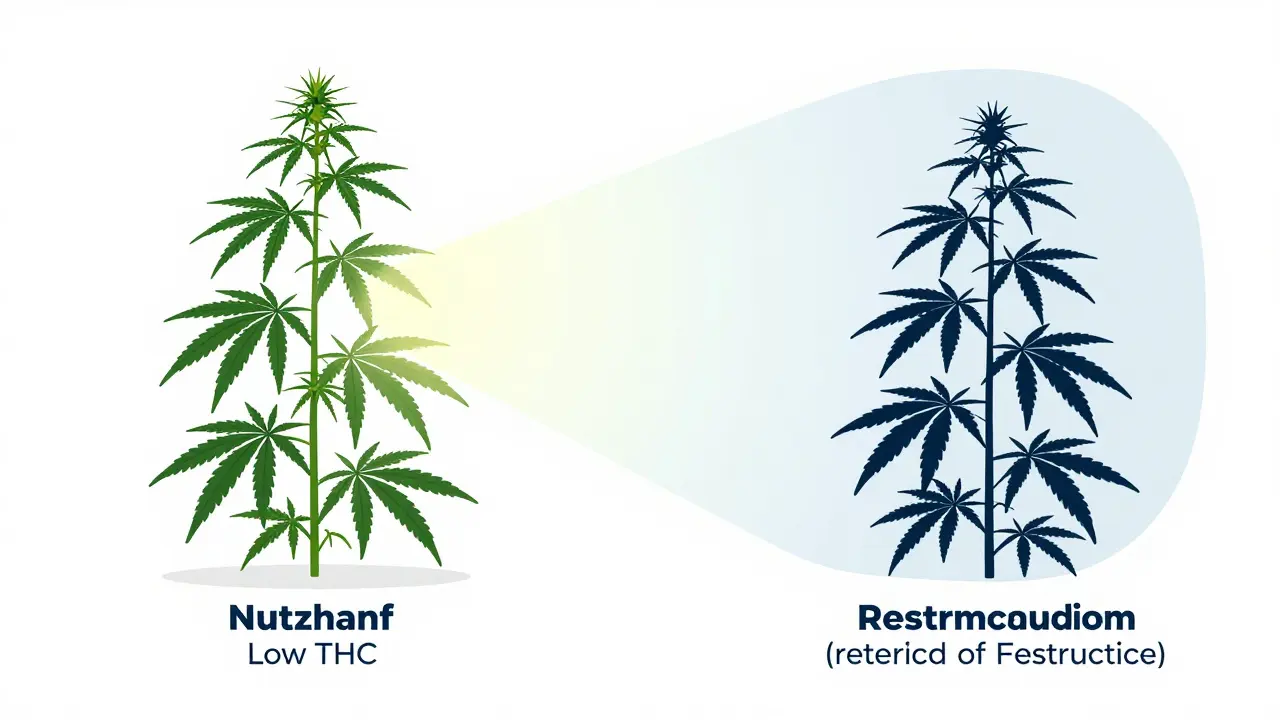 Vergleich von legalem Nutzhanf und reguliertem Cannabis