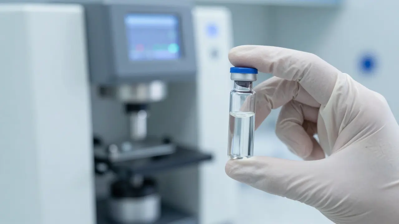 Forensische Analyse einer Blutprobe im Labor für Drogennachweis