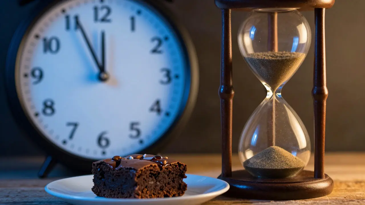 Konzeptbild: Sanduhr und Uhr zur Darstellung der verzögerten Wirkung von Edibles