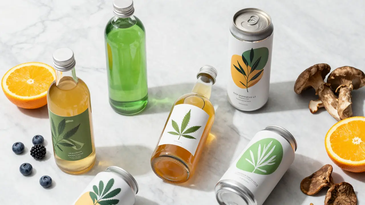 Moderne Cannabis-Getränke mit frischen Zutaten