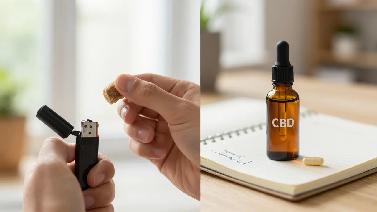 Vergleich von CBD-Hasch und CBD-Öl als Konsummethoden