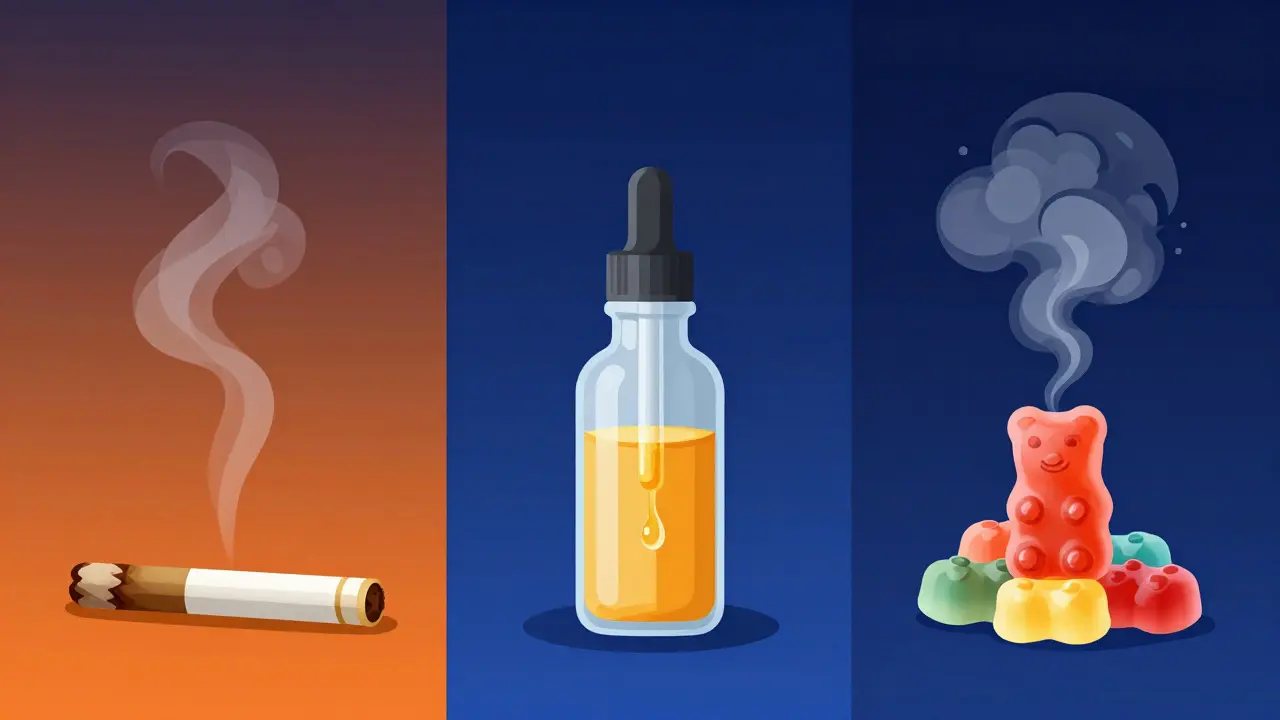 Visueller Vergleich der Wirkungsgeschwindigkeit von Cannabisprodukten