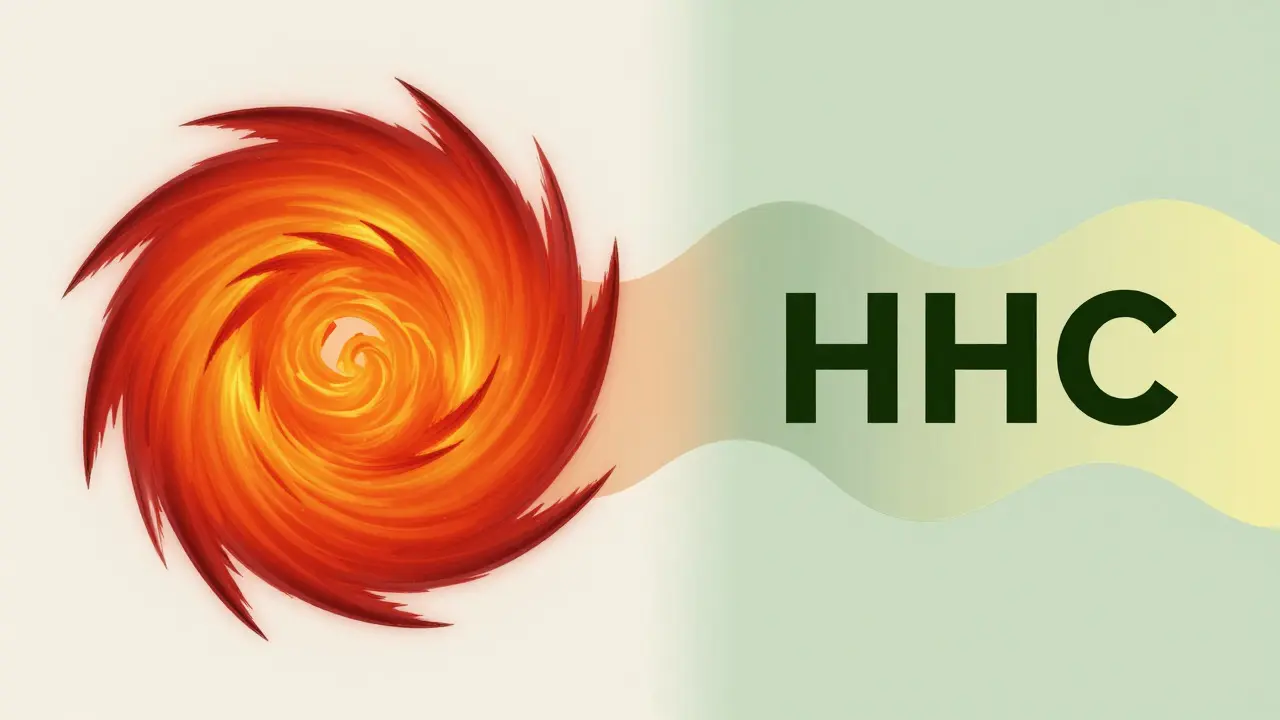 Visueller Vergleich der Wirkung von HHC und THC